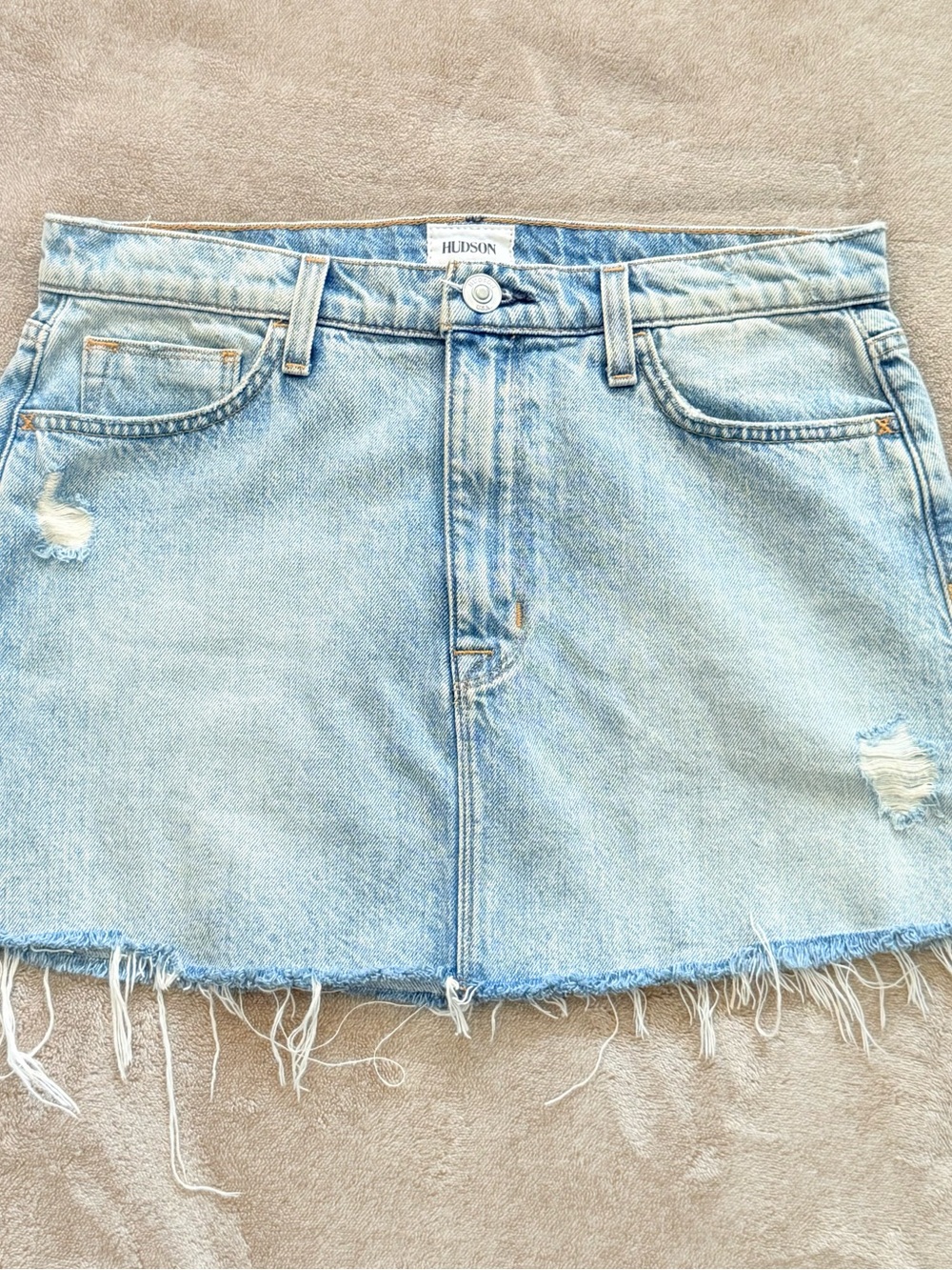 Hudson Jeans Light Blue Denim Mini Skirt‎
